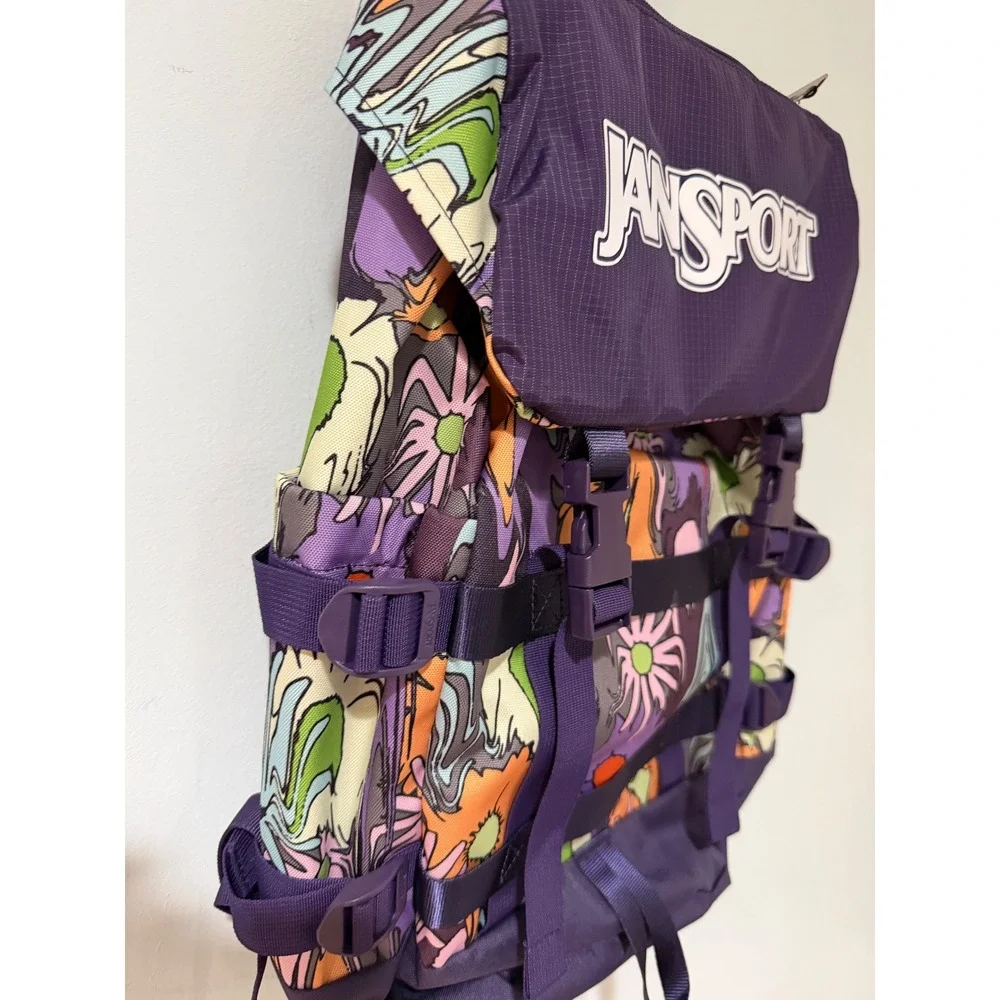 JanSport Skip Pack Backpack Melted Blooms Yellow Floral 28L JS0A86DVDKY